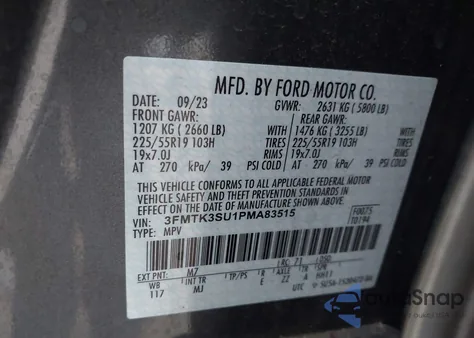 2023 Ford Mustang Mach-E Premium из США, поврежденный, VIN 3FMTK3SU1PMA83515